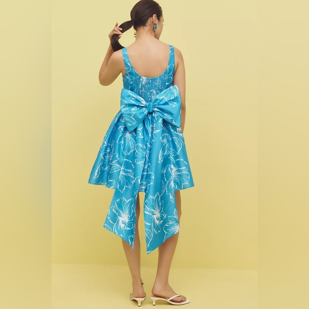 NWT! Anthropologie Hutch Sleeveless Back-Bow Basque-Waist Mini Dress 🎤